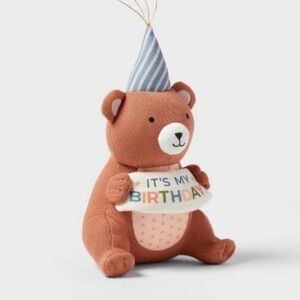 Kids' Plush Milestones Bear Happy Birthday Pillowfort Stuffed Animal Party LN